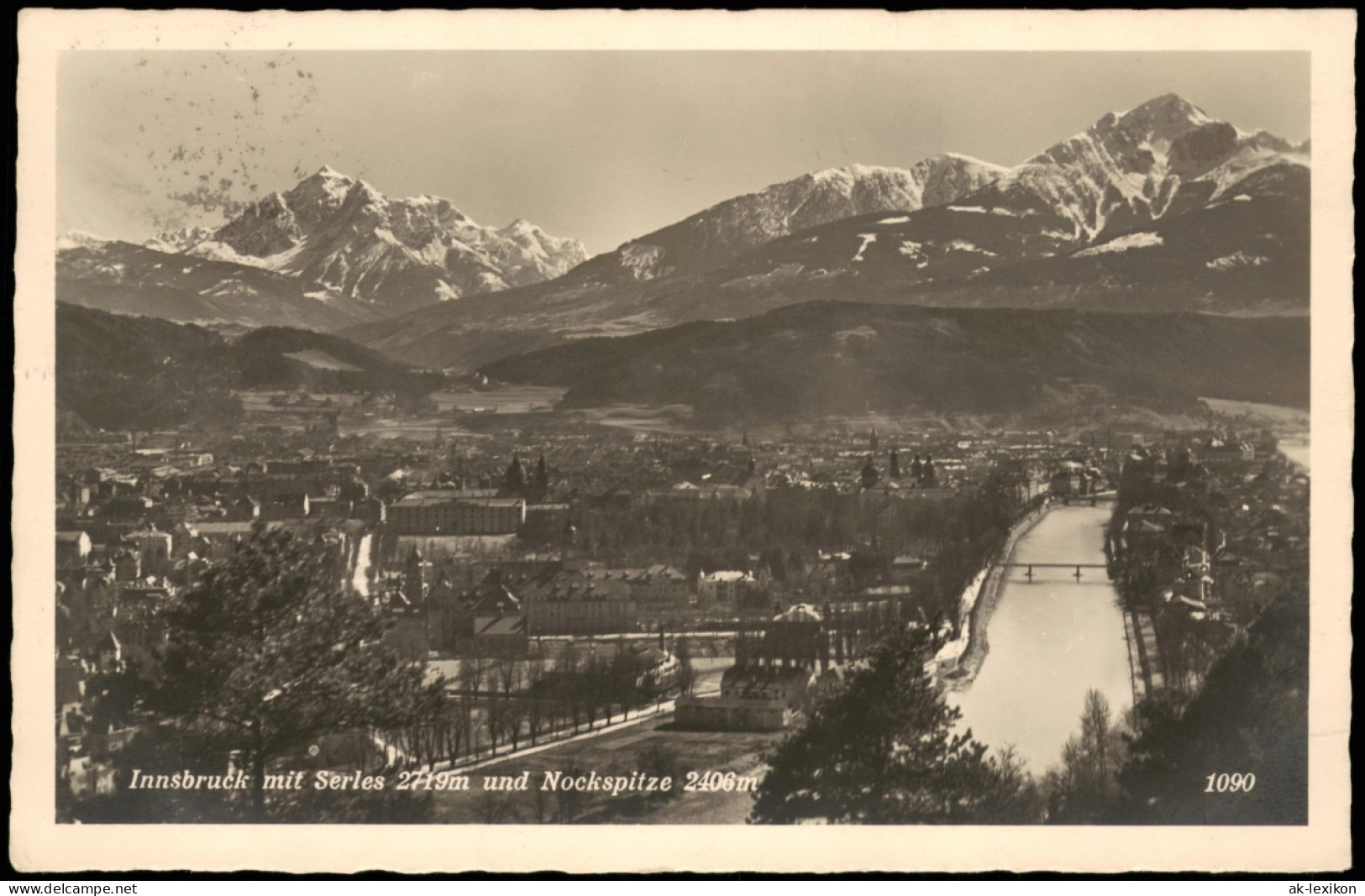 Ansichtskarte Innsbruck Ortspanorama Mit Serles & Nockspitze 1931 - Innsbruck