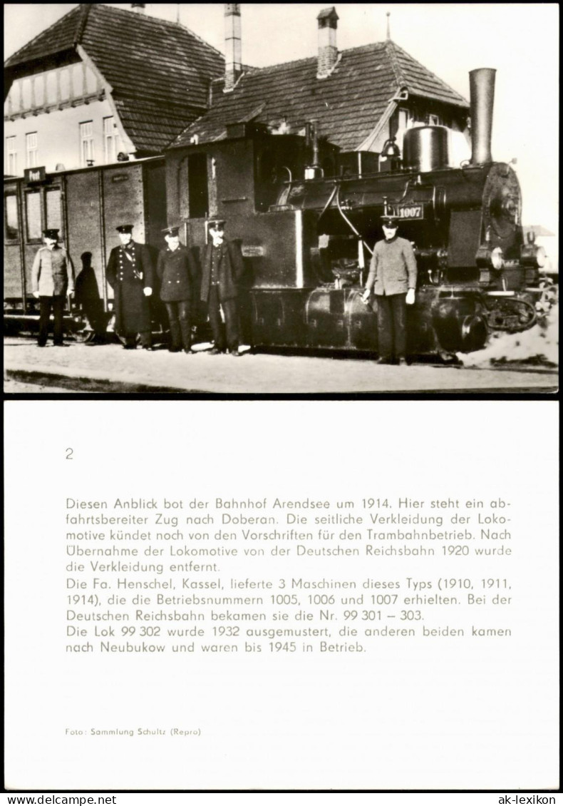 Arendsee Kühlungsborn Repro-Fotokarte Mit Alter Dampflokomotive Im Bahnhof 1970 - Kühlungsborn