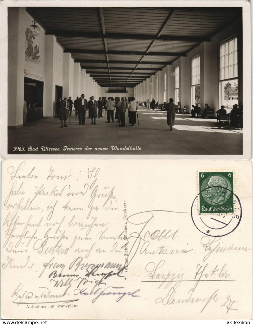 Ansichtskarte Bad Wiessee Inneres Der Neuen Wandelhalle 1937 - Bad Wiessee