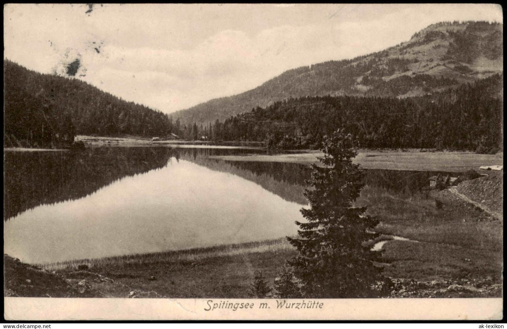 Ansichtskarte Spitzingsee-Schliersee 1908  Gel. Posthilfstelle Wurzhütte - Schliersee