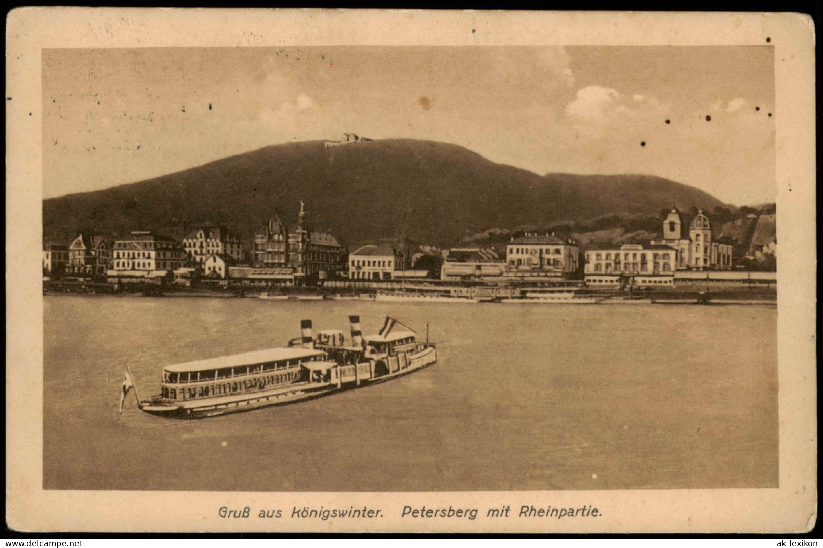 Ansichtskarte Königswinter Petersberg Mit Rheinpartie; Rhein Schiff 1913 - Koenigswinter