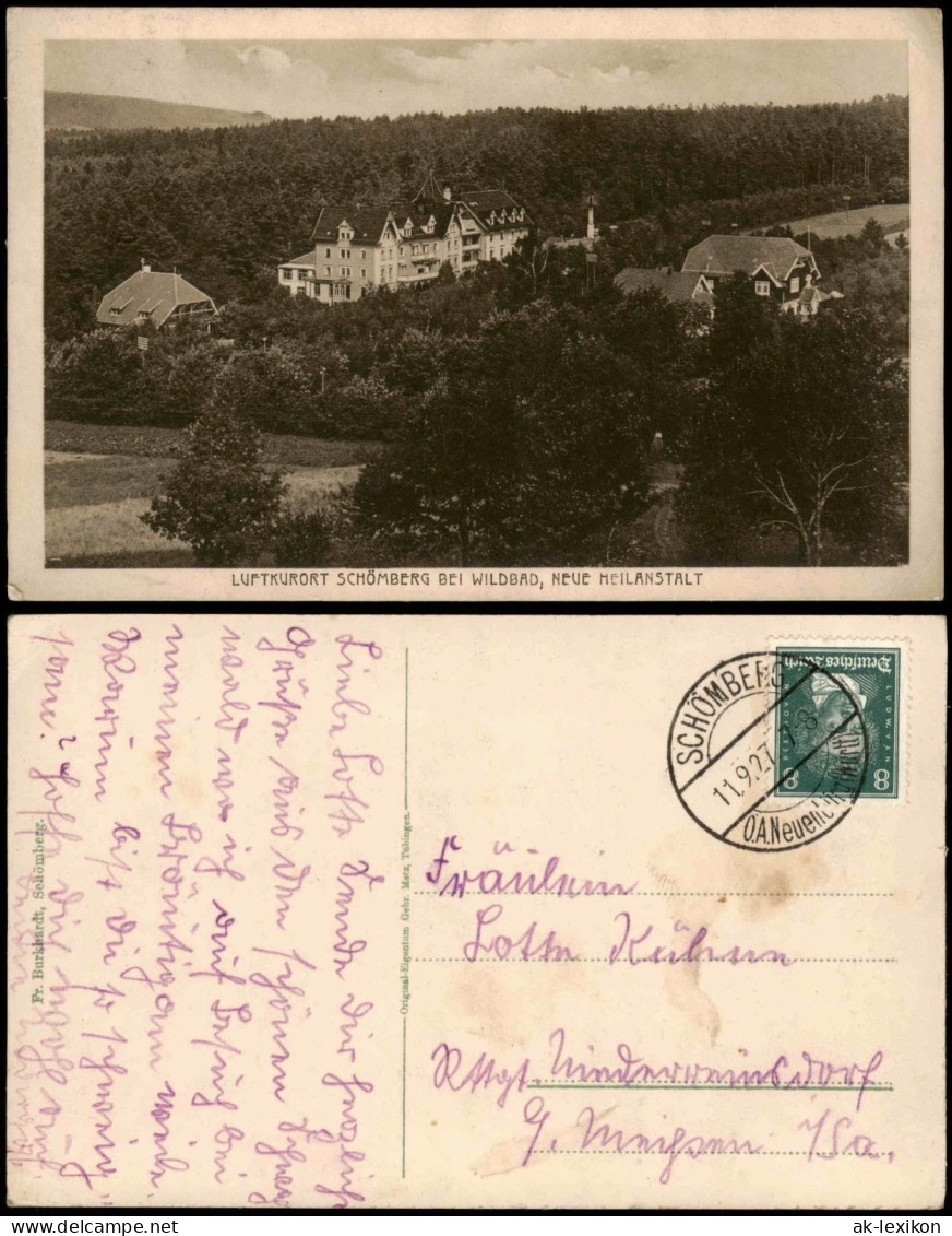Schömberg (Schwarzwald) Panorama Blick Auf NEUE HEILANSTALT 1927 - Schömberg