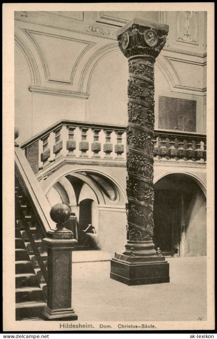 Ansichtskarte Hildesheim Innenansicht Dom Christus-Säule 1920 - Hildesheim