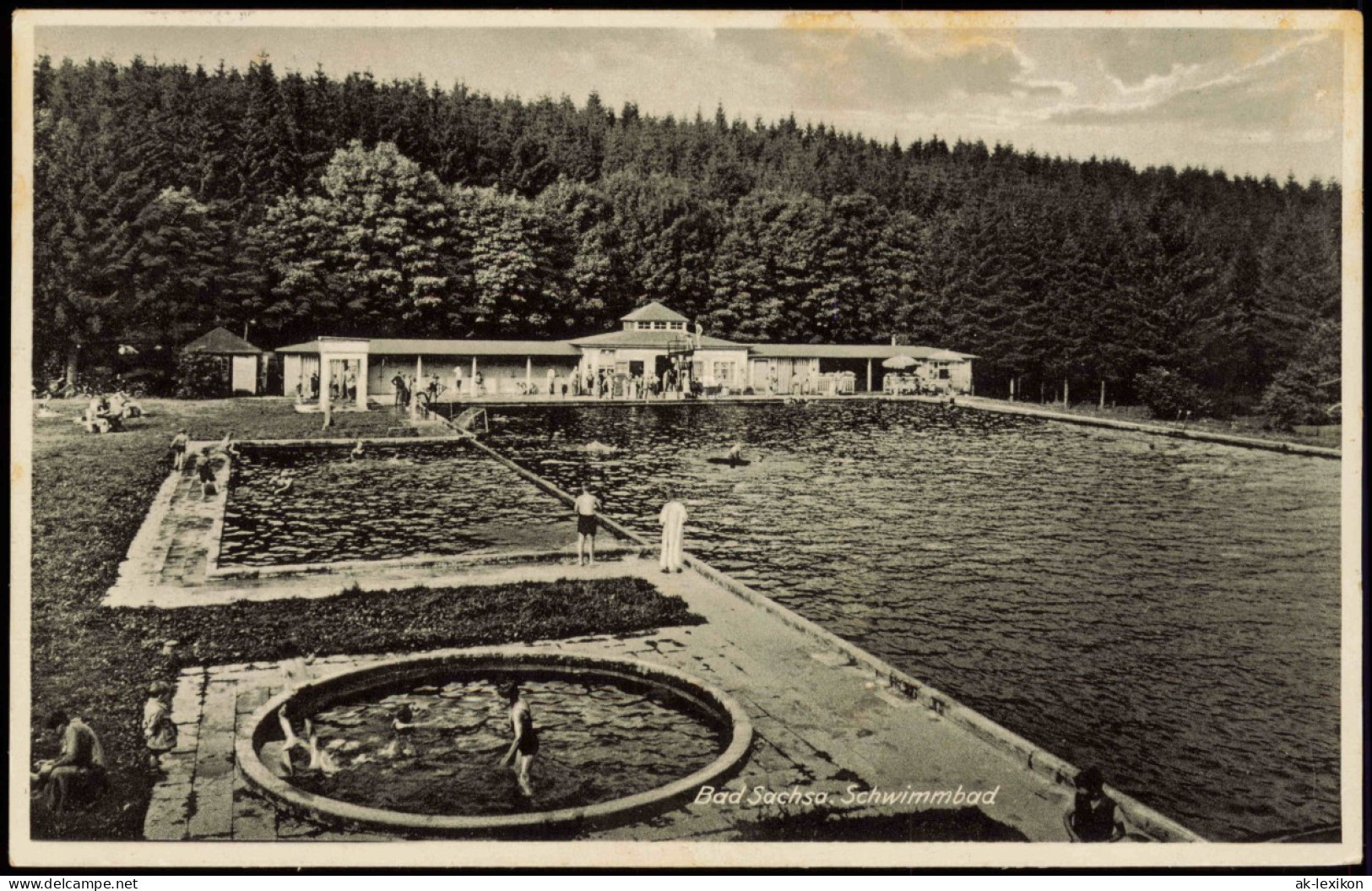 Ansichtskarte Bad Sachsa Schwimmbad Freibad 1935 - Bad Sachsa