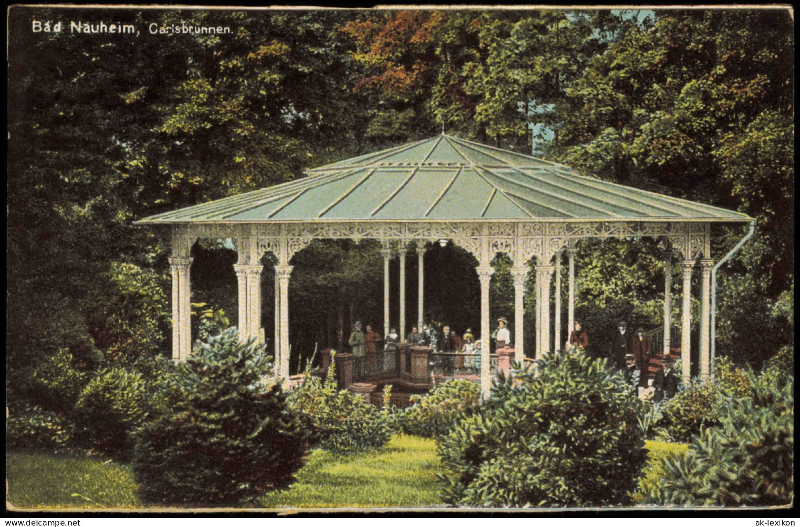 Ansichtskarte Bad Nauheim Partie Am Carlsbrunnen 1917 - Bad Nauheim