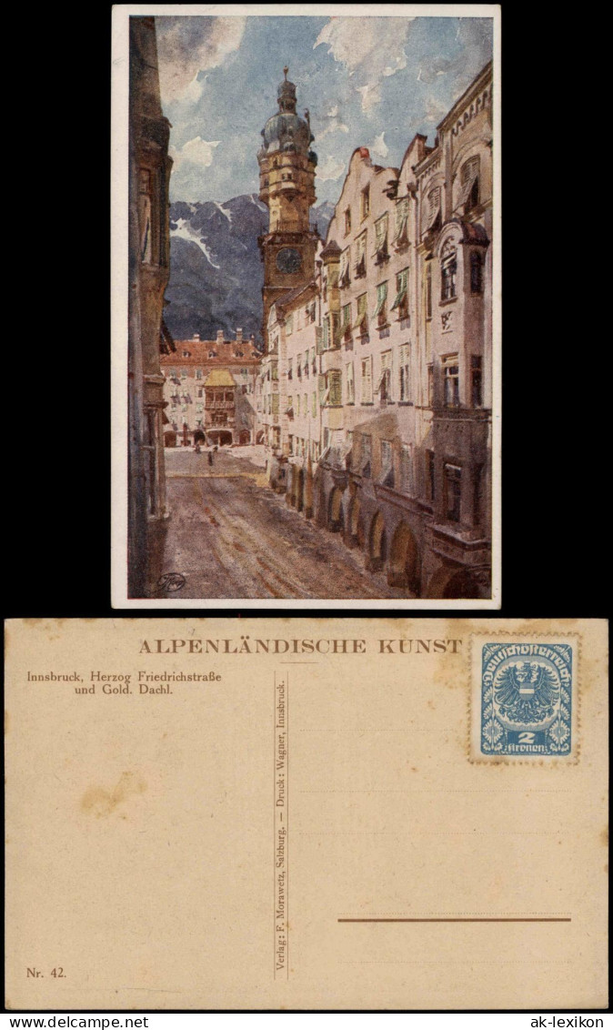Ansichtskarte Innsbruck Herzog Friedrichstraße Goldenes Dachl 1913 - Innsbruck