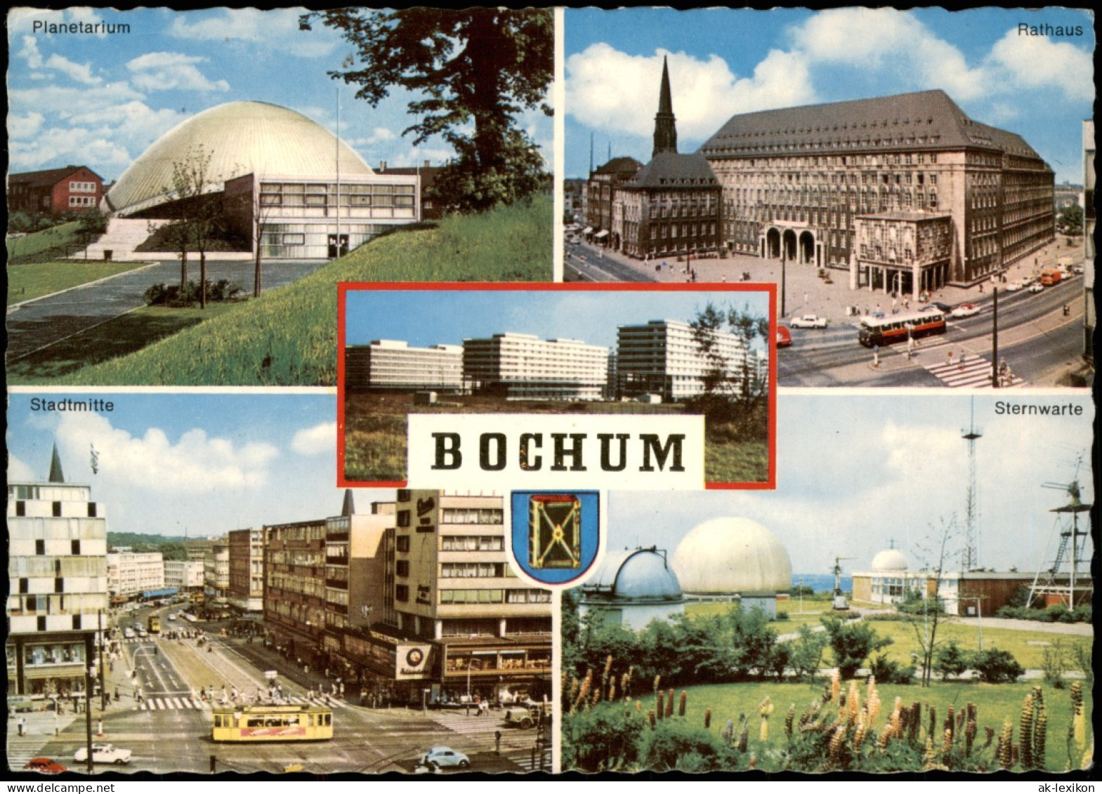 Ansichtskarte Bochum MB Sternwarte, Rathaus, Uni, Stadtmitte 1972 - Bochum