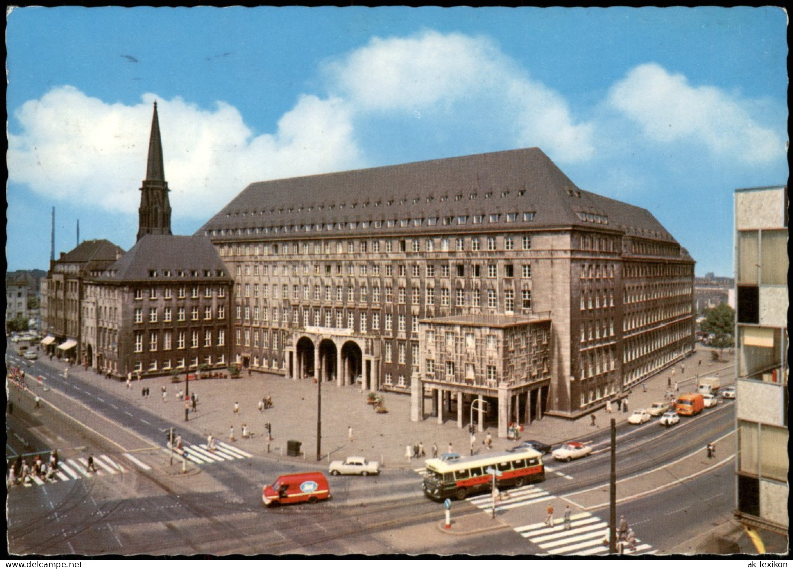 Ansichtskarte Bochum Rathaus, Straße Und Bus 1964 - Bochum