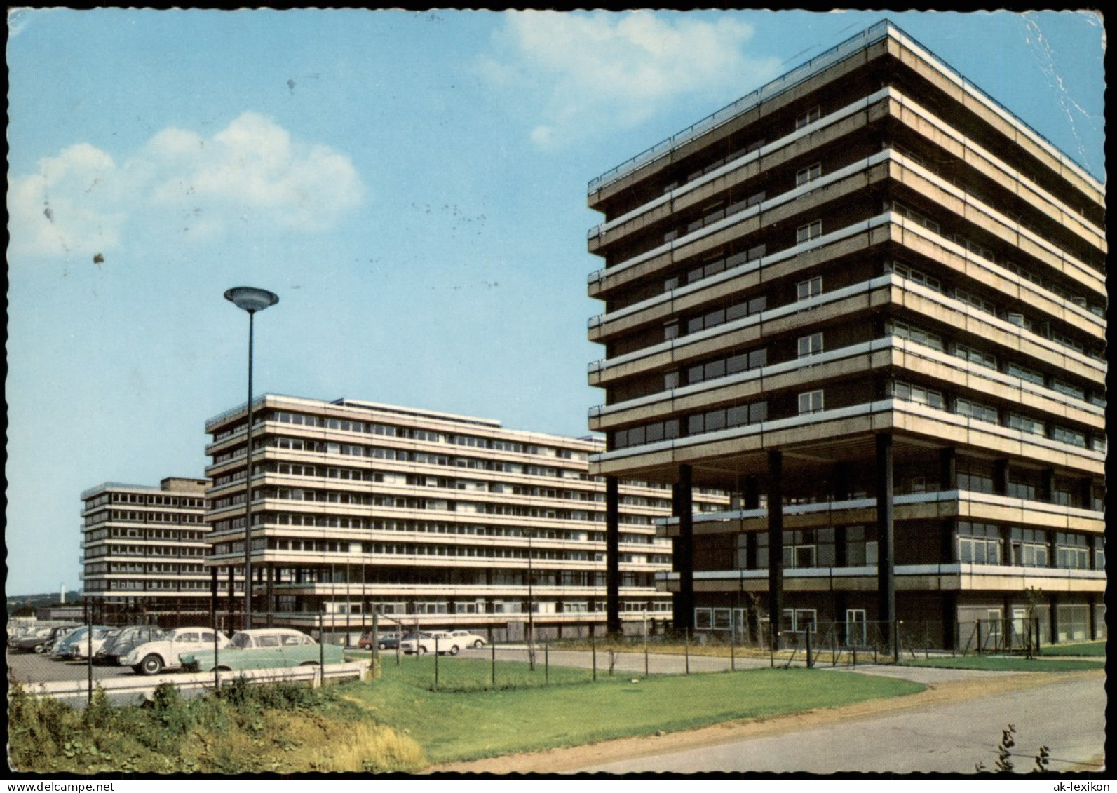 Ansichtskarte Bochum Universität, Parkplatz VW Käfer 1970 - Bochum