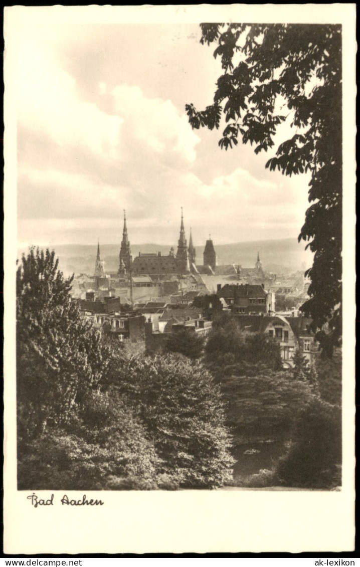 Ansichtskarte Aachen Blick Vom Bewaldeten Hang Auf Die Stadt - Fotokarte 1949 - Aachen