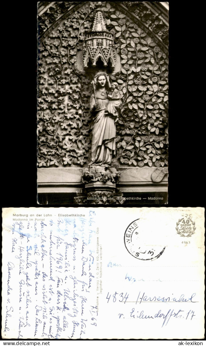 Ansichtskarte Marburg An Der Lahn Elisabethkirche — Madonna 1969 - Marburg