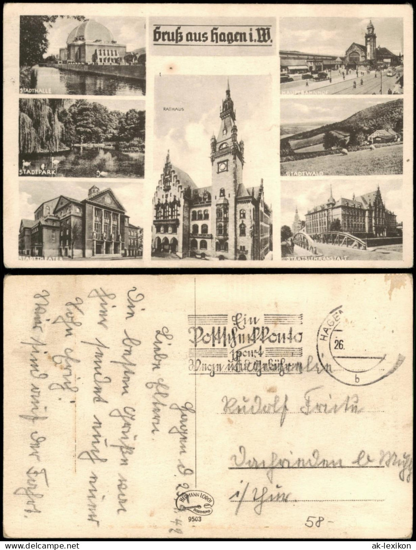 Ansichtskarte Hagen (Westfalen) Gruß Aus Hagen I. W. 1942 - Hagen