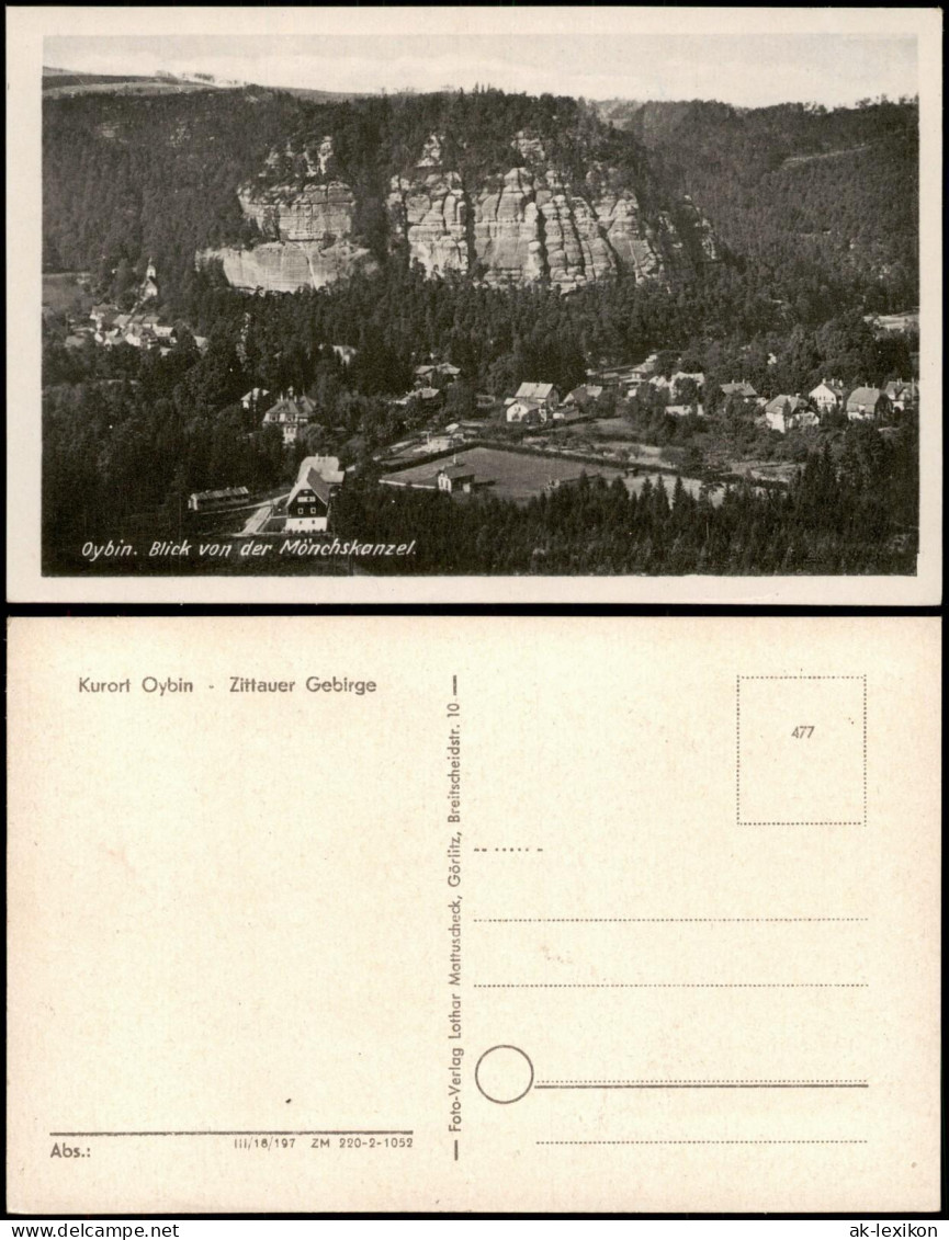 Ansichtskarte Oybin Zittauer Gebirge Blick Von Der Mönchskanzel 1955 - Oybin