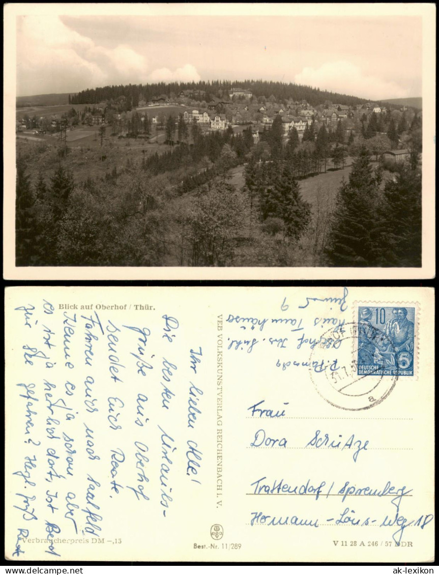 Ansichtskarte Oberhof (Thüringen) Panorama-Ansicht 1958/1957 - Oberhof