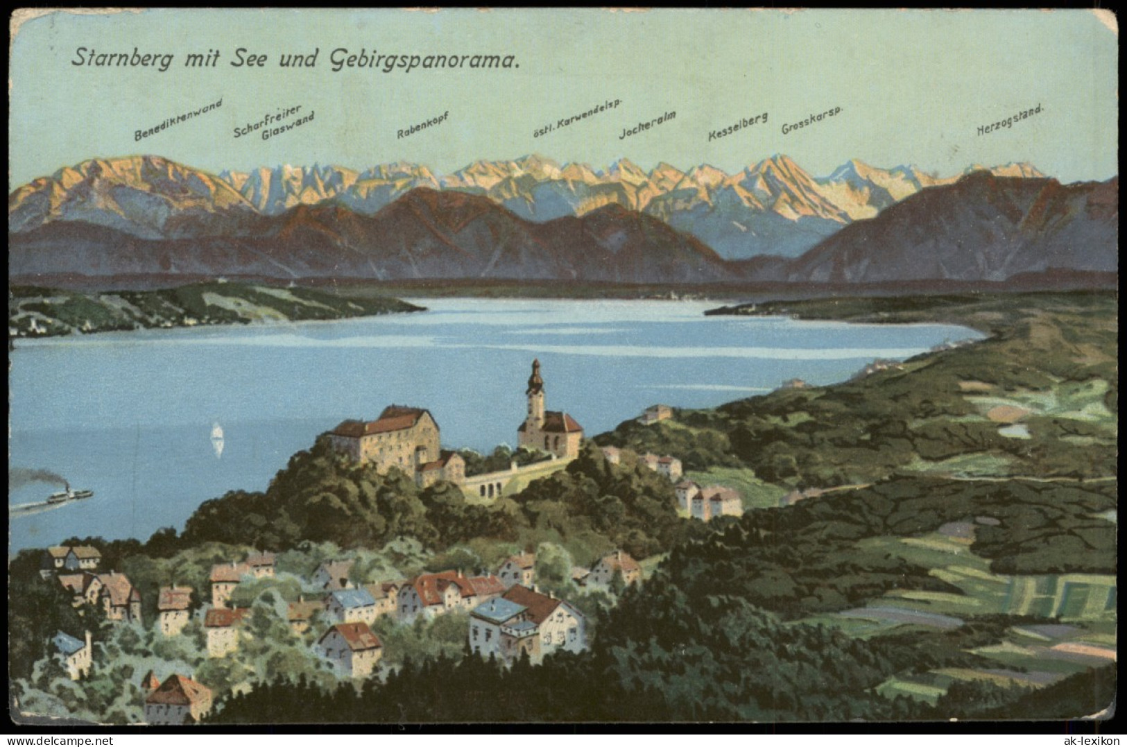 Ansichtskarte Starnberg See Und Gebirgspanorama 1917   1. Weltkrieg Feldpost - Starnberg