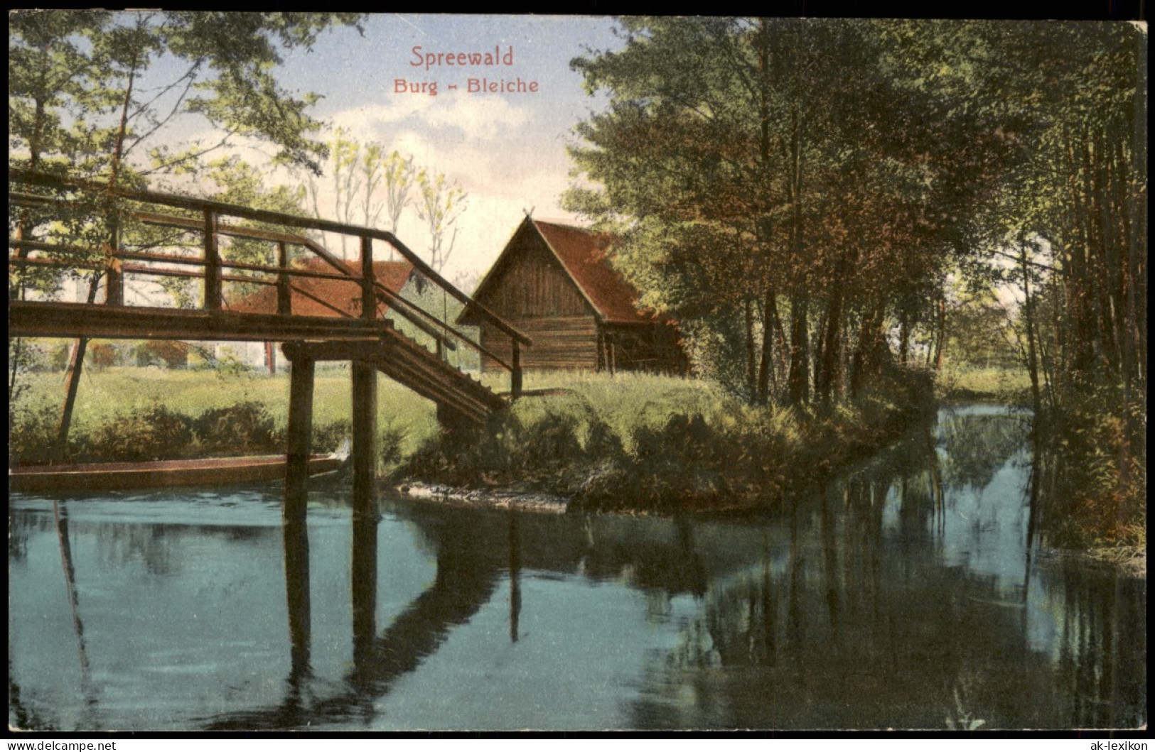 Ansichtskarte Burg (Spreewald) Partie Mit Brücke, Burg-Bleiche 1910 - Burg (Spreewald)