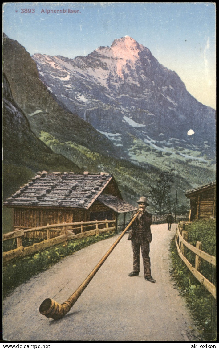 Ansichtskarte  Alphornbläser (vermutlich In Den Schweizer Bergen) 1910 - Non Classificati