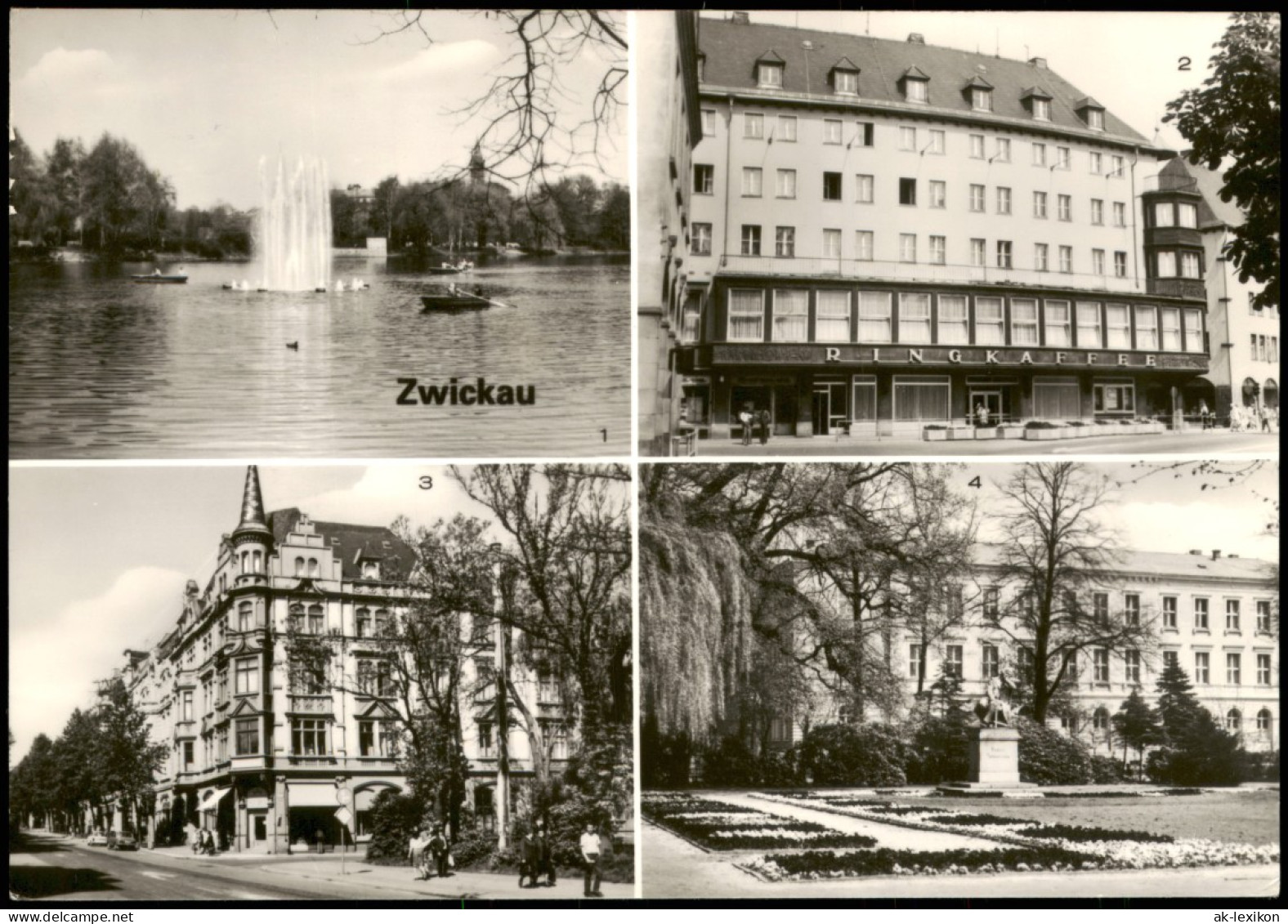 Zwickau 1 Schwanenteich - Bahnhofstraße 4 Robert-Schumann-Denkmal 1983 - Zwickau