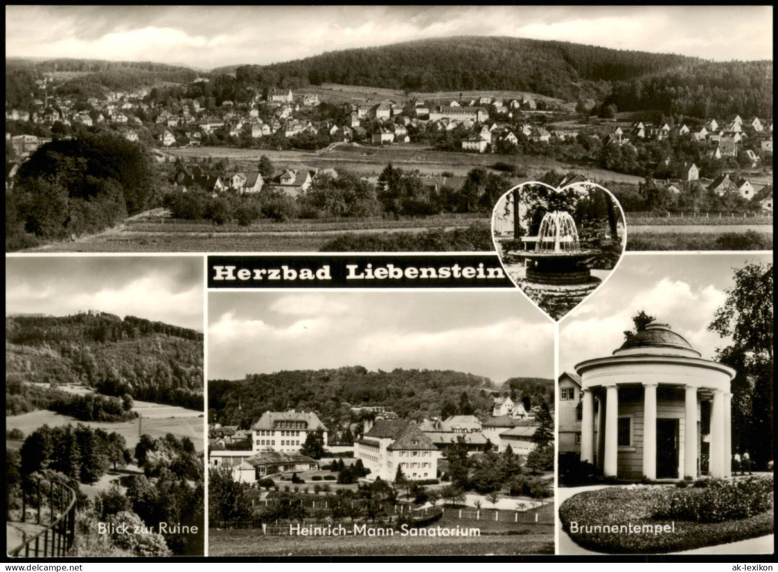 Bad Liebenstein Heinrich-Mann-Sanatorium, Blick Zur Ruine, Brunnentempel 1971 - Bad Liebenstein