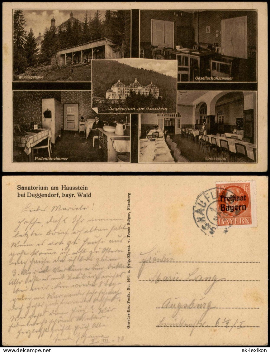 Ansichtskarte Deggendorf Hausstein Sanatorium Mit Innenansichten 1926 - Deggendorf