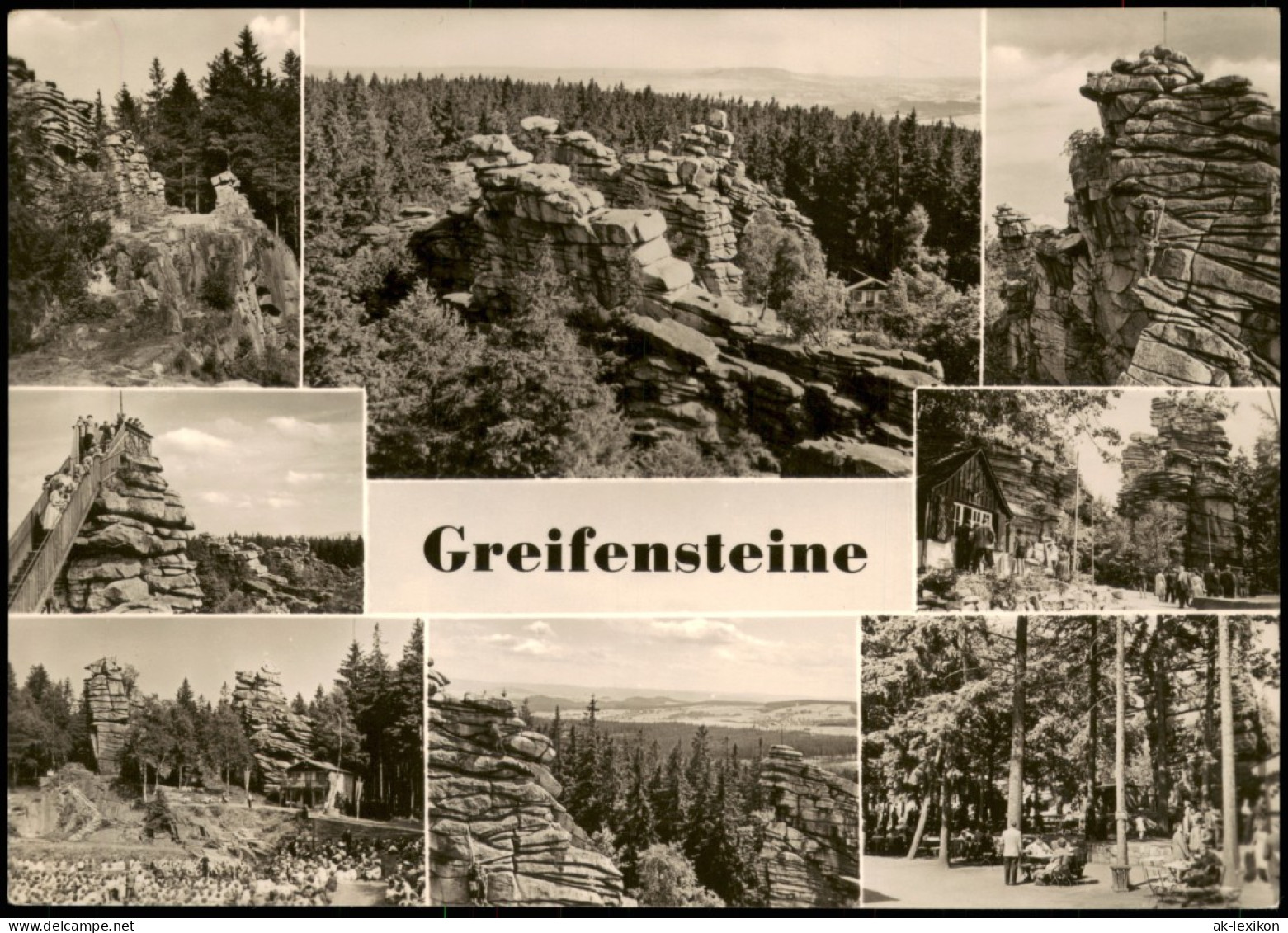 Ehrenfriedersdorf Greifensteine DDR Mehrbild-AK Felsen-Formationen 1965/1975 - Ehrenfriedersdorf