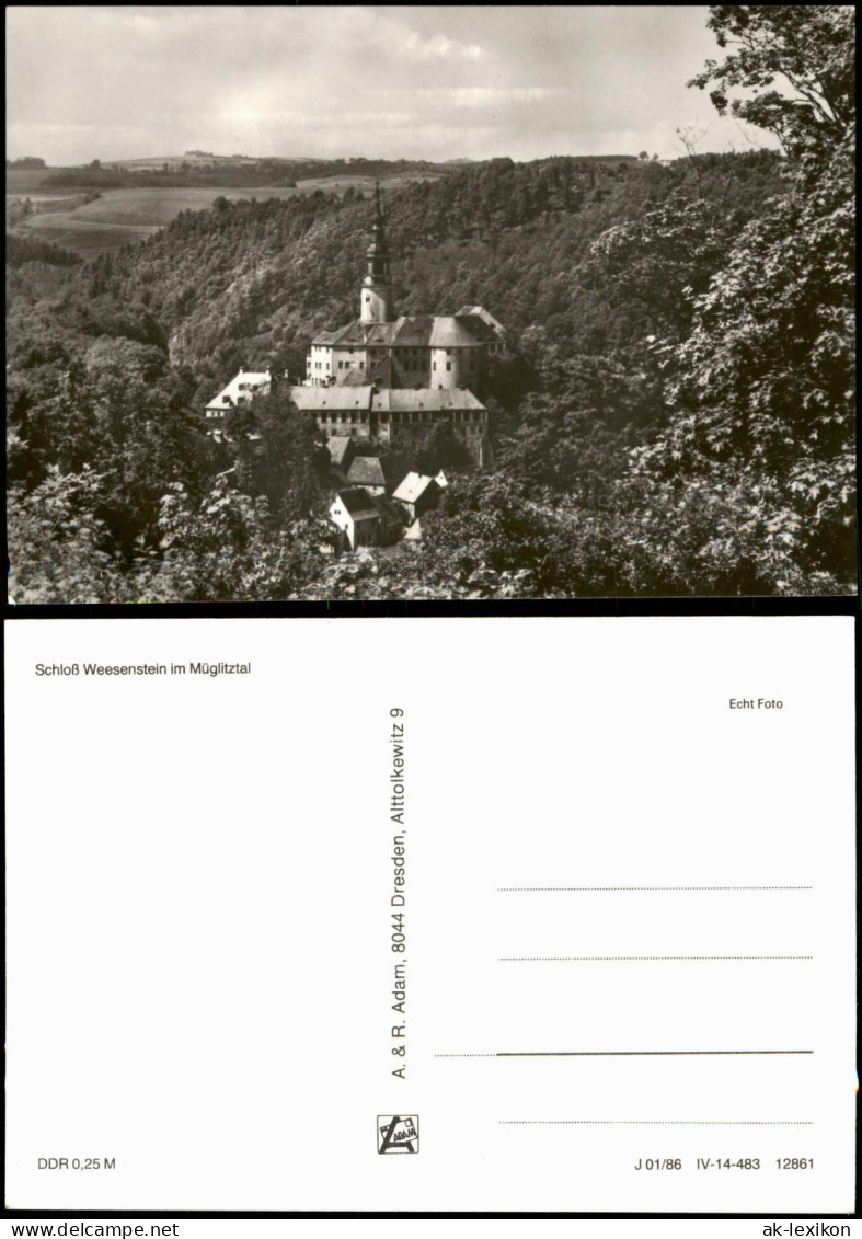 Ansichtskarte Weesenstein (Müglitz) Schloss Weesenstein Im Müglitztal 1986 - Weesenstein A. D. Müglitz