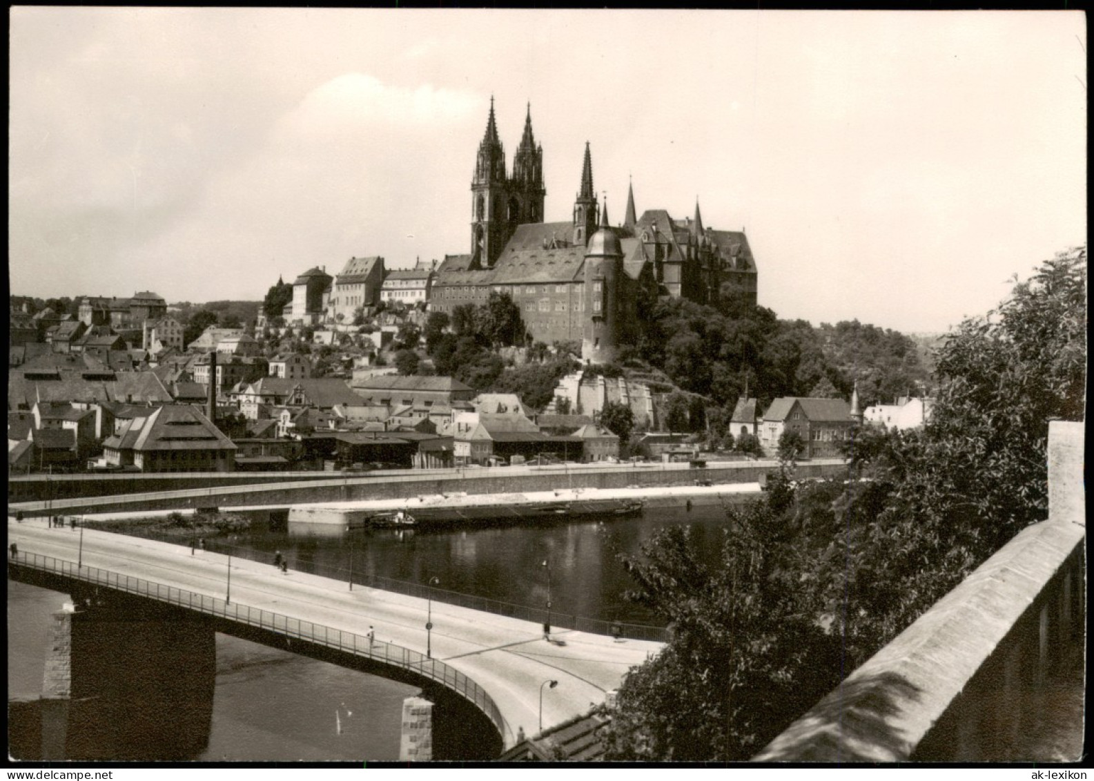 Ansichtskarte Meißen Schloss Albrechtsburg Und Elbe Brücke 1970 - Meissen