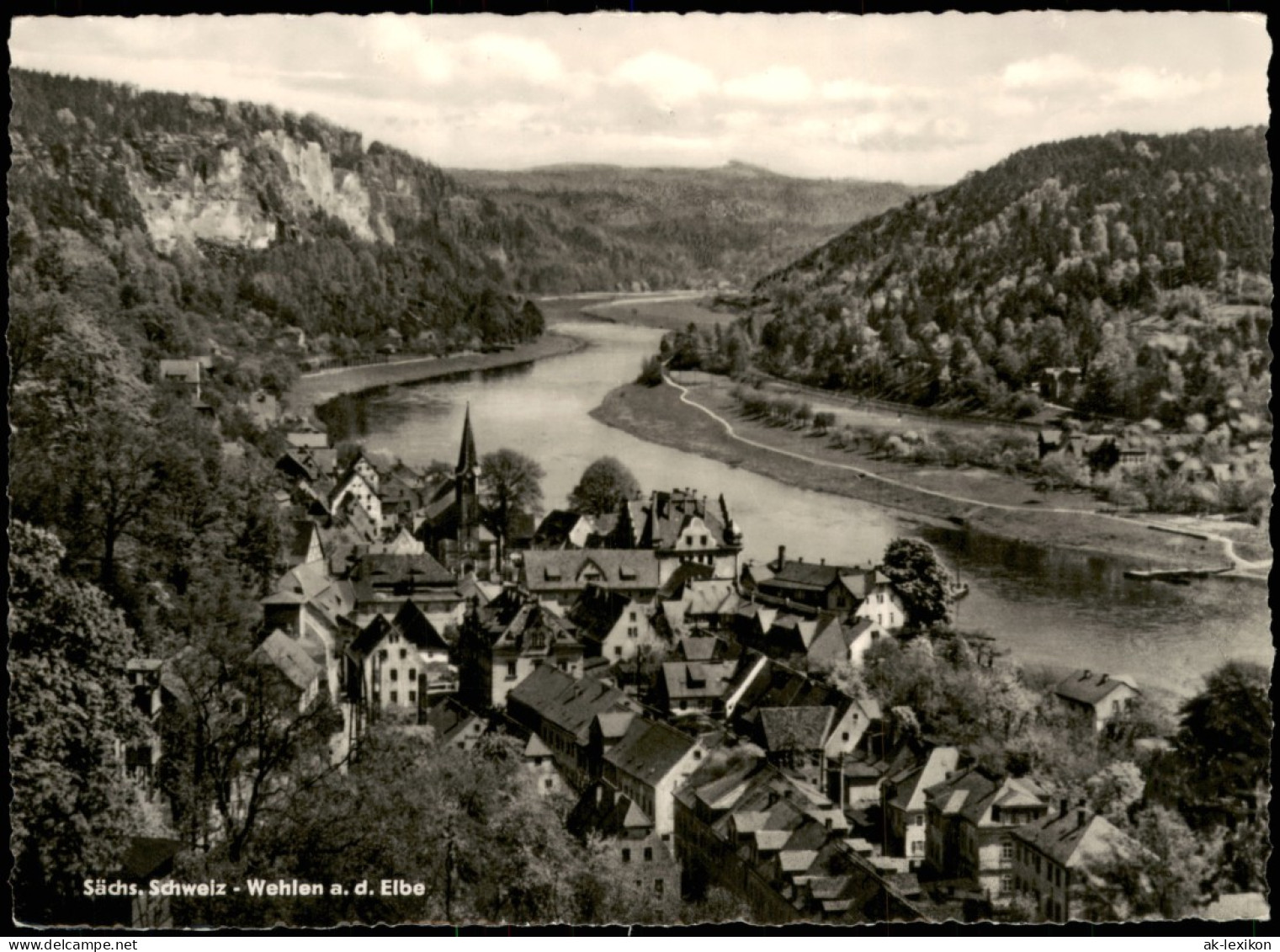 Ansichtskarte Wehlen Panorama-Ansicht Zur DDR-Zeit Elbe Blick 1958 - Wehlen