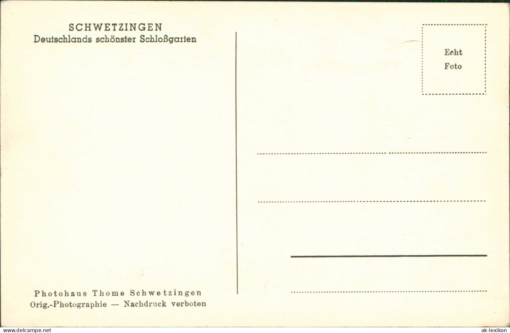 Ansichtskarte Schwetzingen Schlossgarten 1940 - Schwetzingen