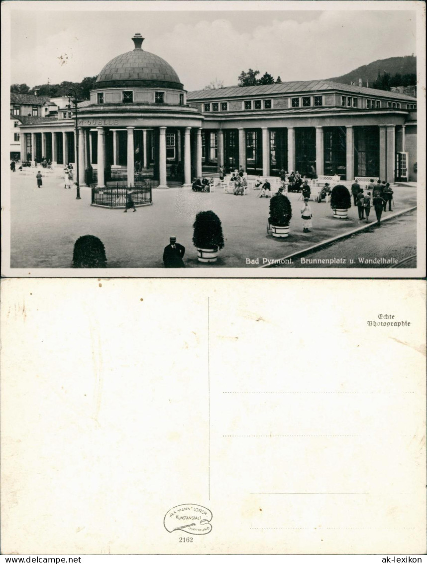 Ansichtskarte Bad Pyrmont Brunnenplatz U. Wandelhalle Kuranlagen 1930 - Bad Pyrmont