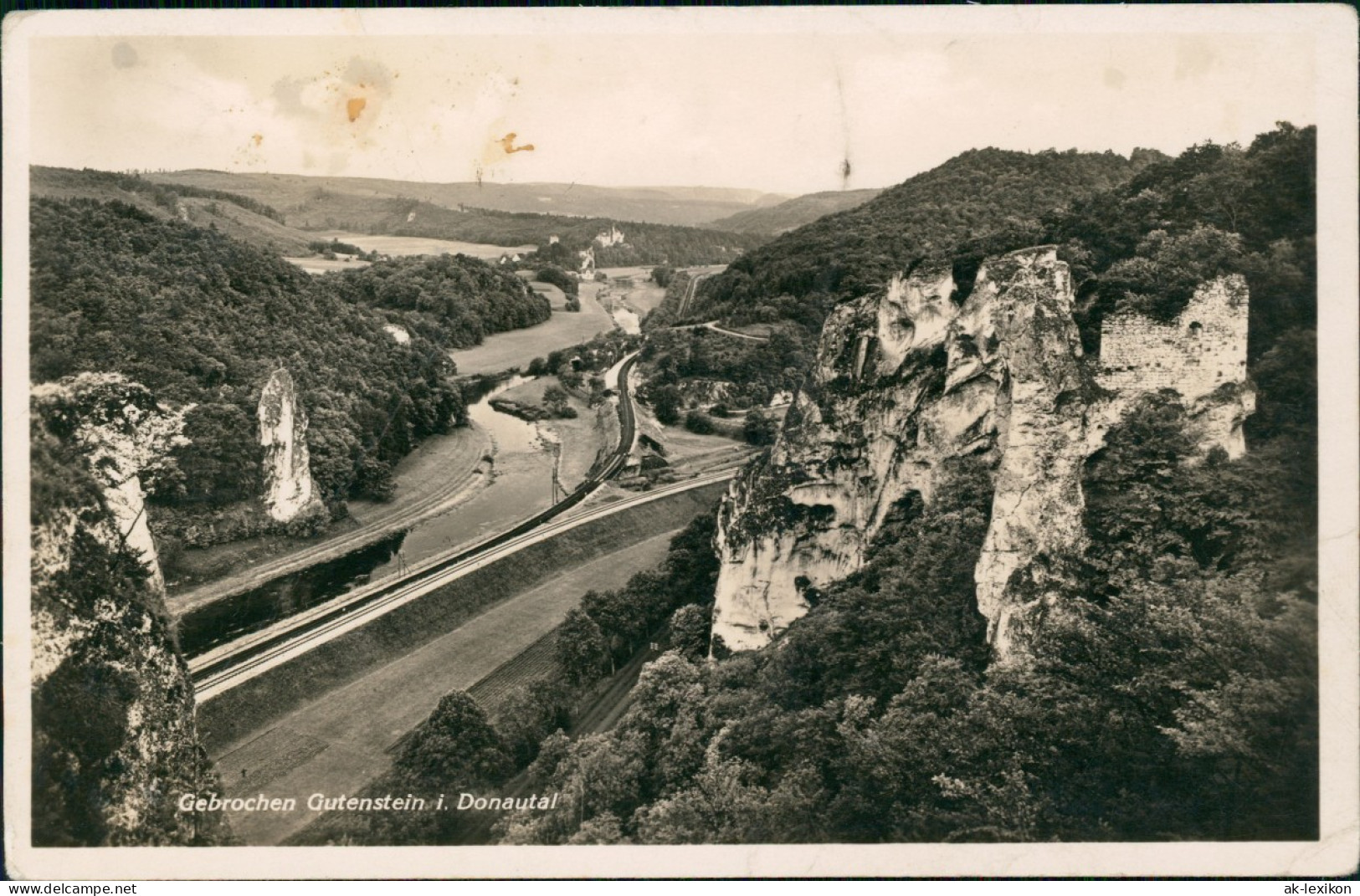 Ansichtskarte  Donau (Dunav) Gebrochen Gutenstein I. Donautal 1934 - Non Classificati