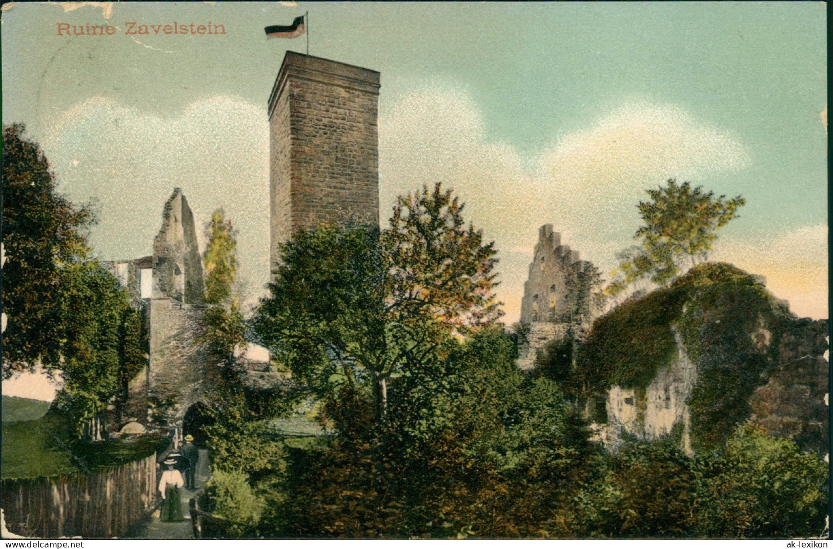 Ansichtskarte Bad Teinach-Zavelstein Burgruine 1913 Stempel  Nach Ebingen - Bad Teinach