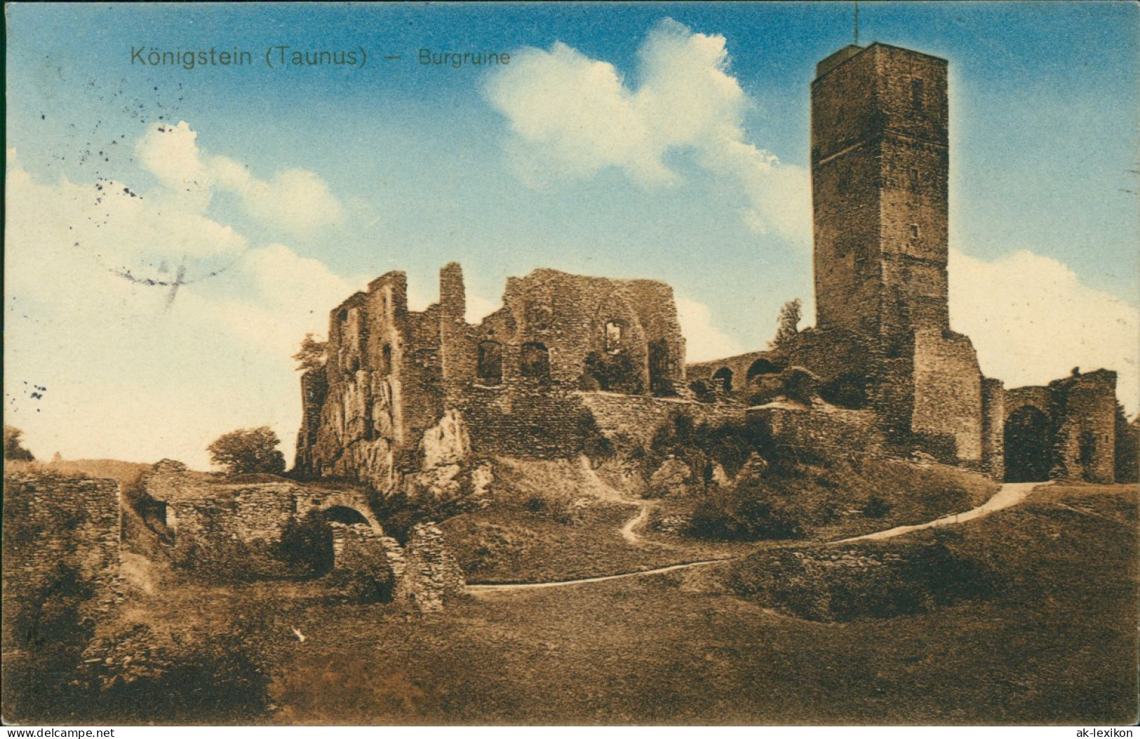 Ansichtskarte Königstein (Taunus) Burg Königstein Burgruine Im Taunus 1913 - Koenigstein