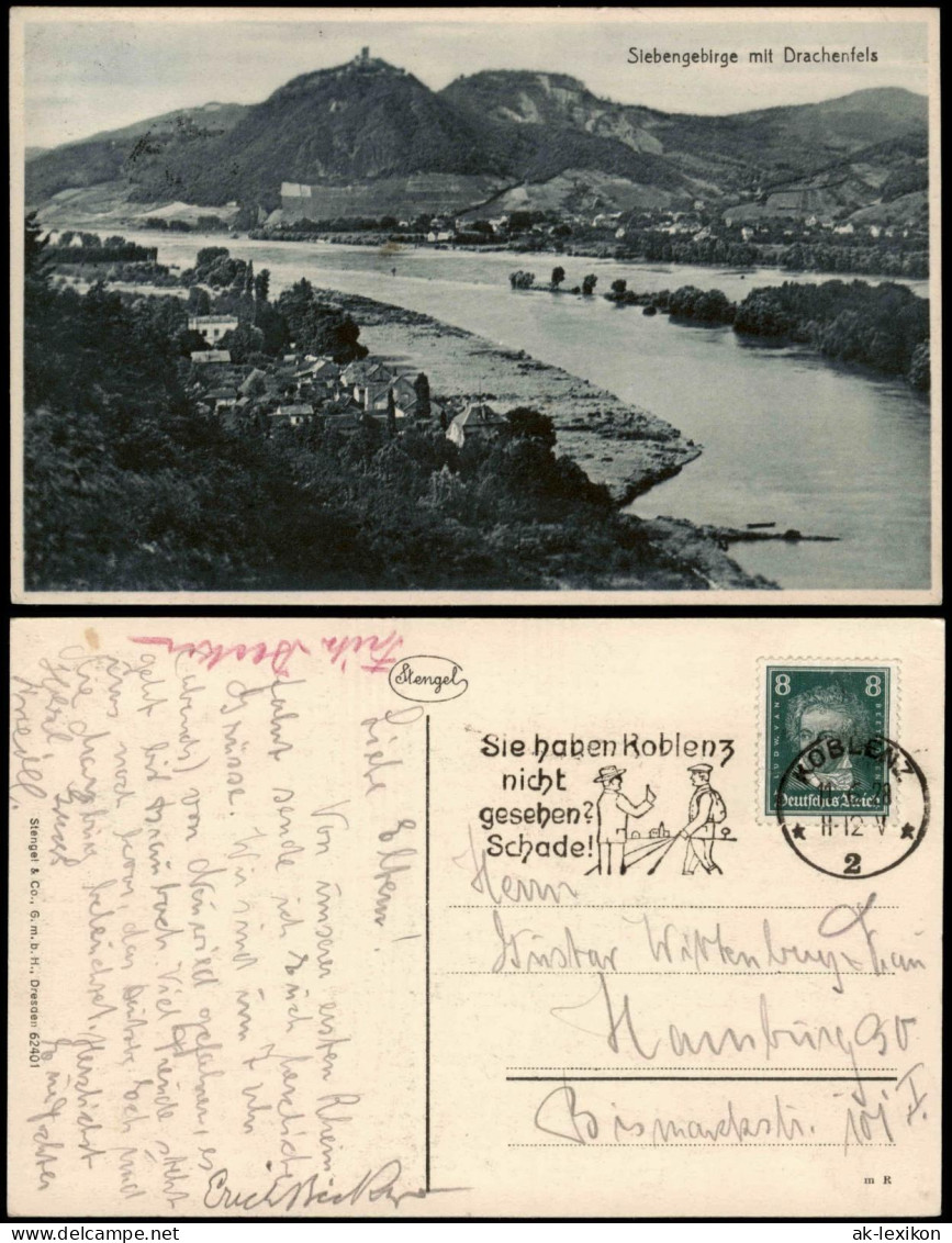 Ansichtskarte Königswinter Siebengebirge Mit Drachenfels Rhein 1928 - Koenigswinter