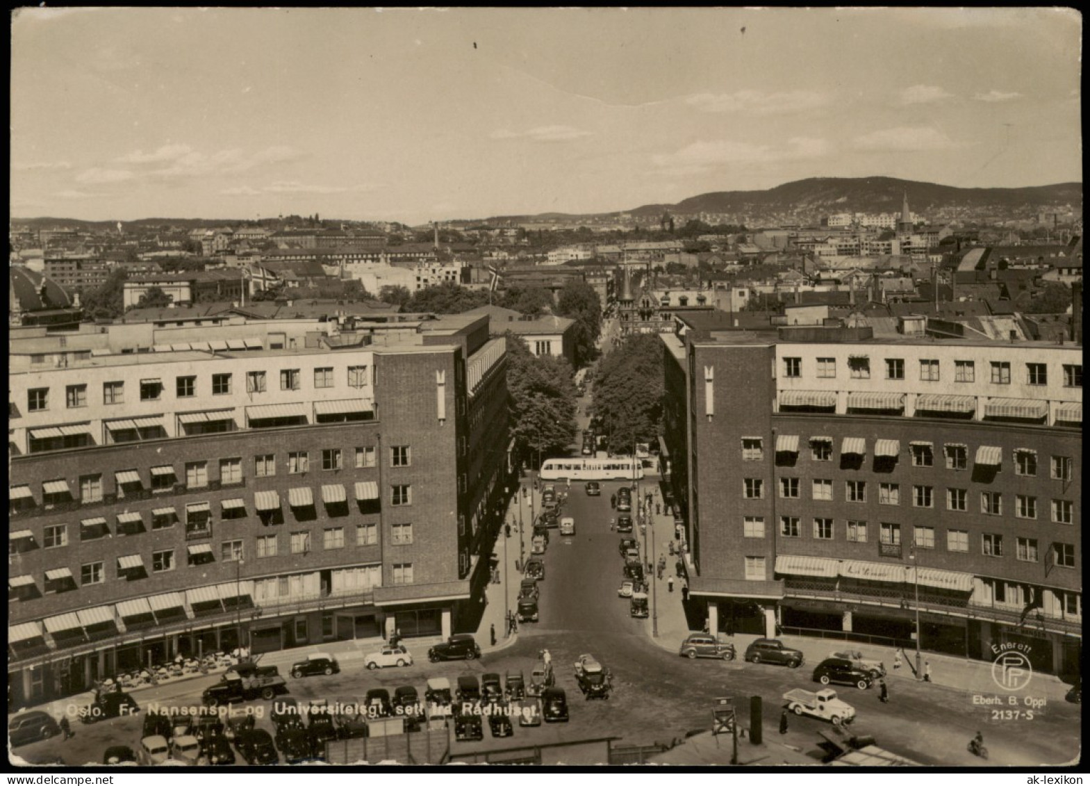 Postcard Oslo Kristiania Fr. Nansenspl Pg. Universität 1932 - Norwegen