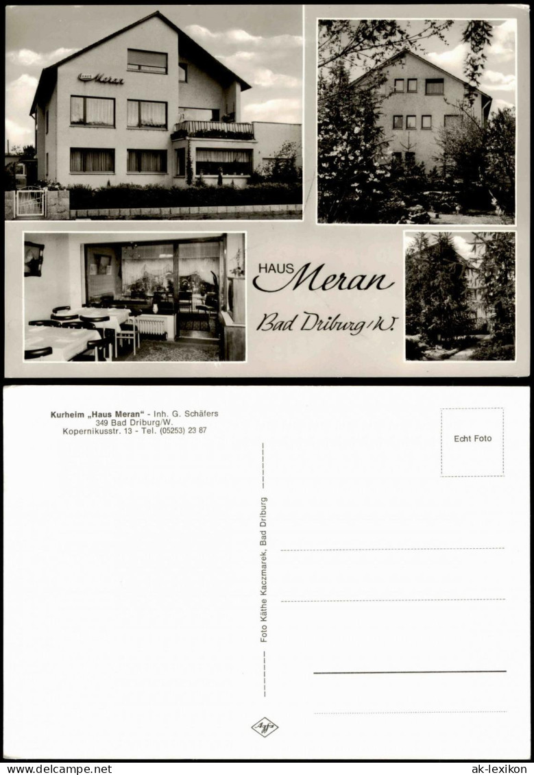Ansichtskarte Bad Driburg Kurheim "Haus Meran" - 4 Bild 1964 - Bad Driburg