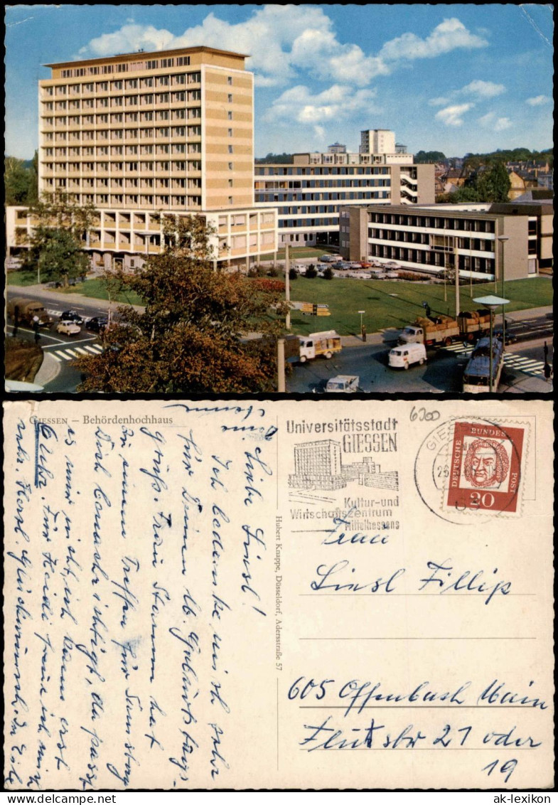 Ansichtskarte Gießen Behördenhochhaus 1965 - Giessen