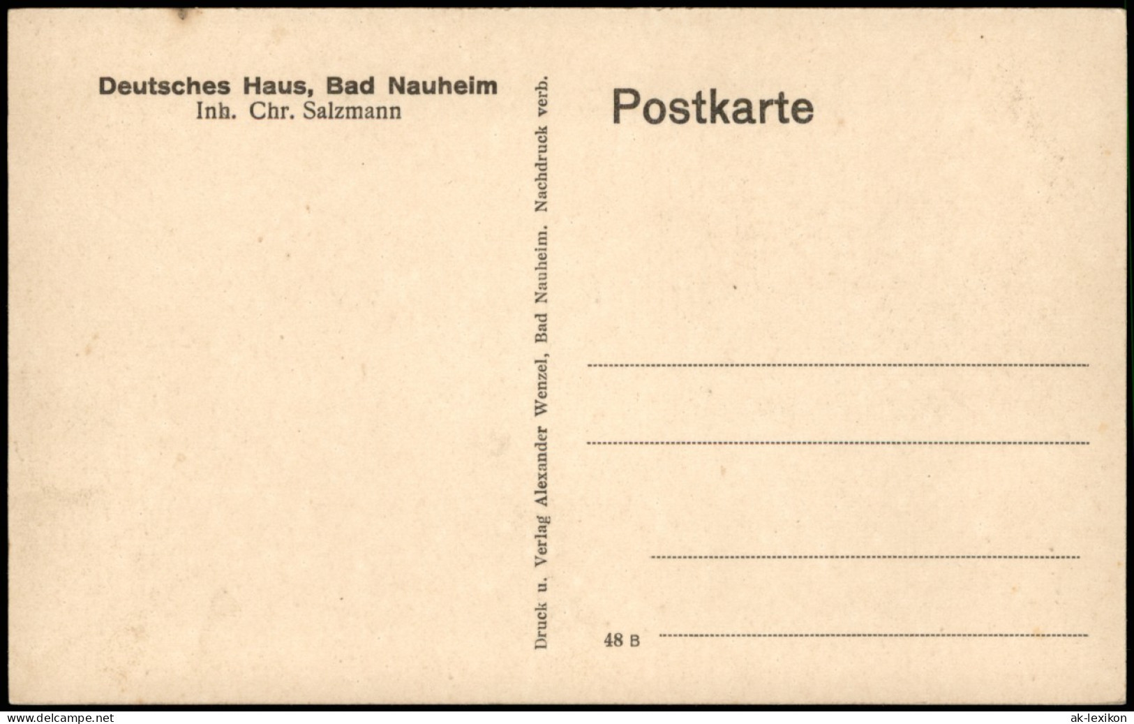 Ansichtskarte Bad Nauheim Deutsches Haus - Stammtisch-Ecke 1928 - Bad Nauheim