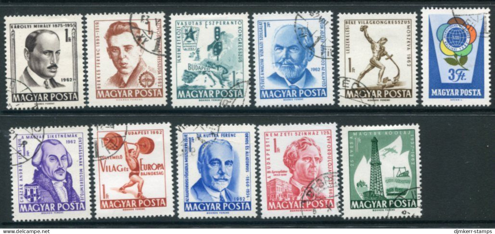 HUNGARY 1962 Eleven Commemorative Issues Used - Usati