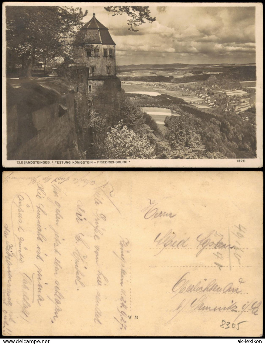 Königstein (Sächsische Schweiz) Blick Von Der Festung - Stimmungsbild 1927 - Königstein (Sächs. Schw.)