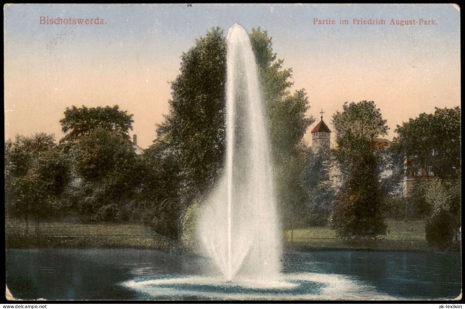 Bischofswerda Partie Im Friedrich August-Park. 1914  Gel. Feldpoststempel - Bischofswerda