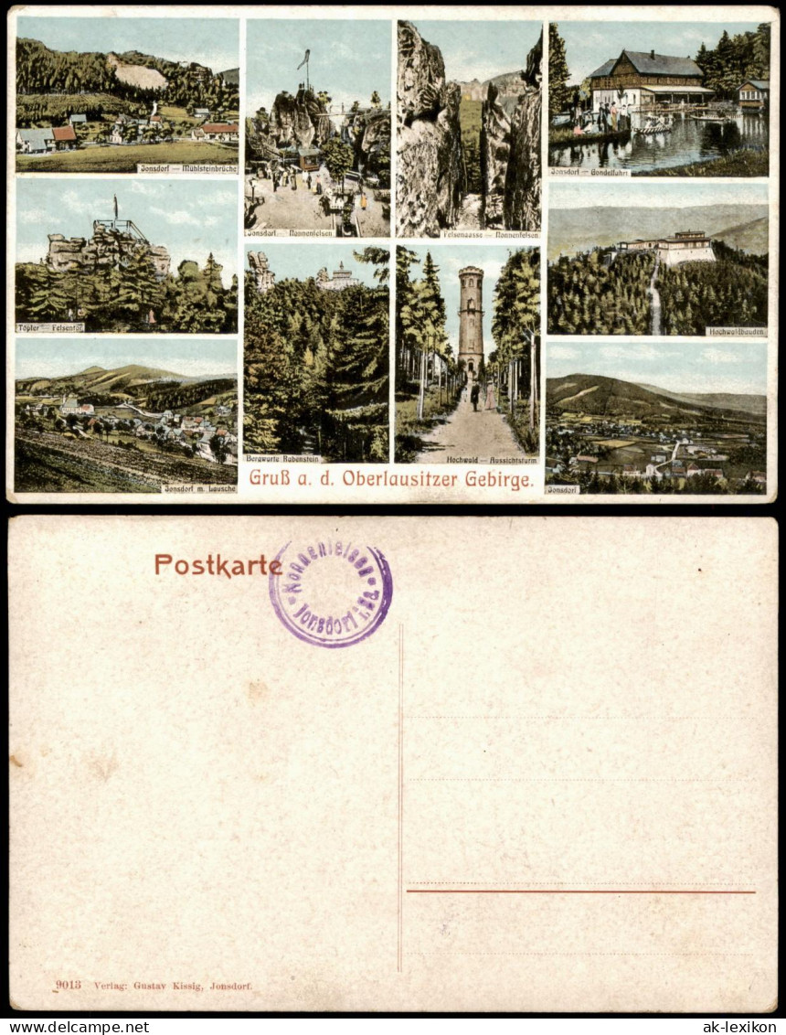 Ansichtskarte Jonsdorf Oberlausitzer Gebirge - Mehrbild 1912 - Jonsdorf