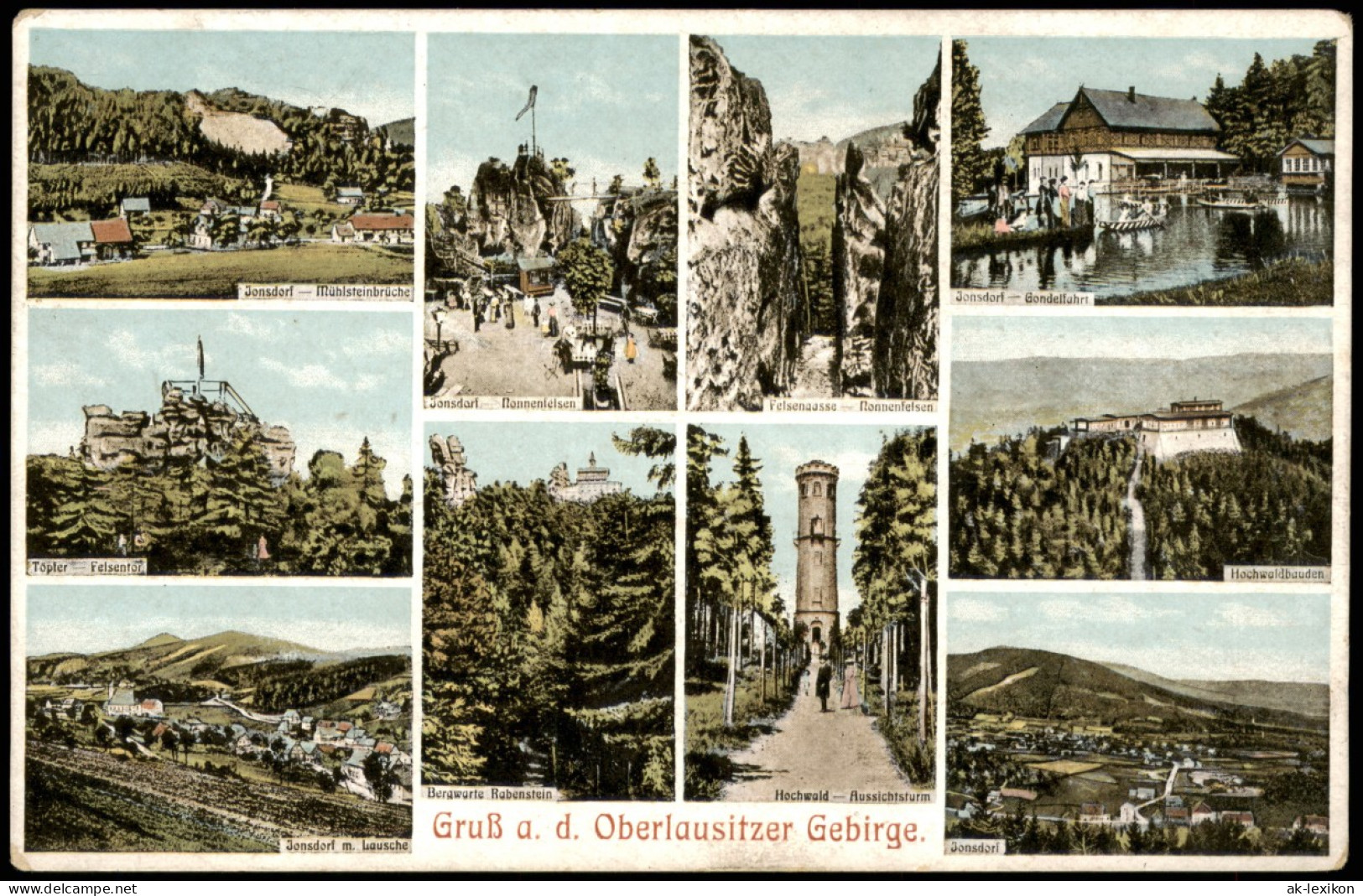 Ansichtskarte Jonsdorf Oberlausitzer Gebirge - Mehrbild 1912 - Jonsdorf