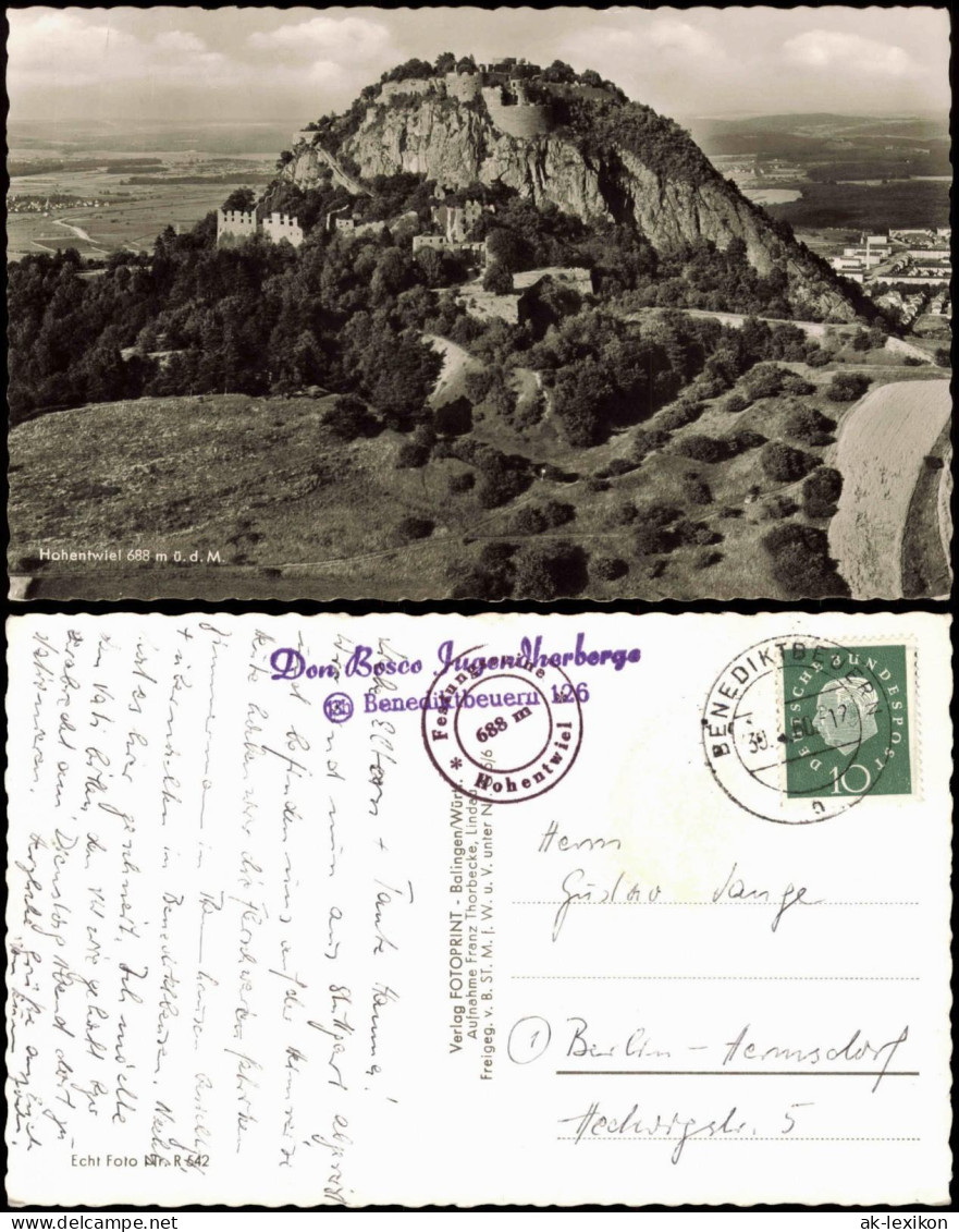 Singen (Hohentwiel) Umland-Ansicht Berg-Ansicht Hohentwiel 688 M. Hoch 1960 - Singen A. Hohentwiel