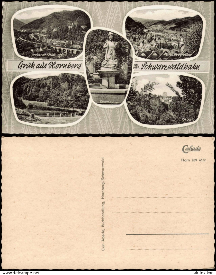 Hornberg Mehrbild-AK Mit Gutachtal, Schloß-Weiher, Schloss, Viadukt 1961 - Hornberg