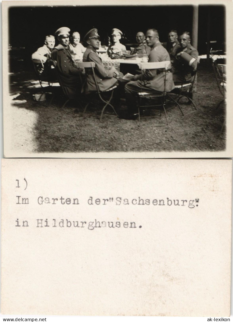 Hildburghausen Militärs Gruppenfoto Im Garten Sachsenburg  1940 Privatfoto Foto - Hildburghausen