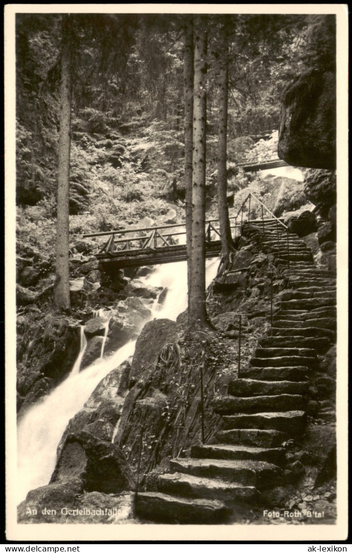 Ansichtskarte Bühlertal Gertelbachfälle 1953 - Buehlertal