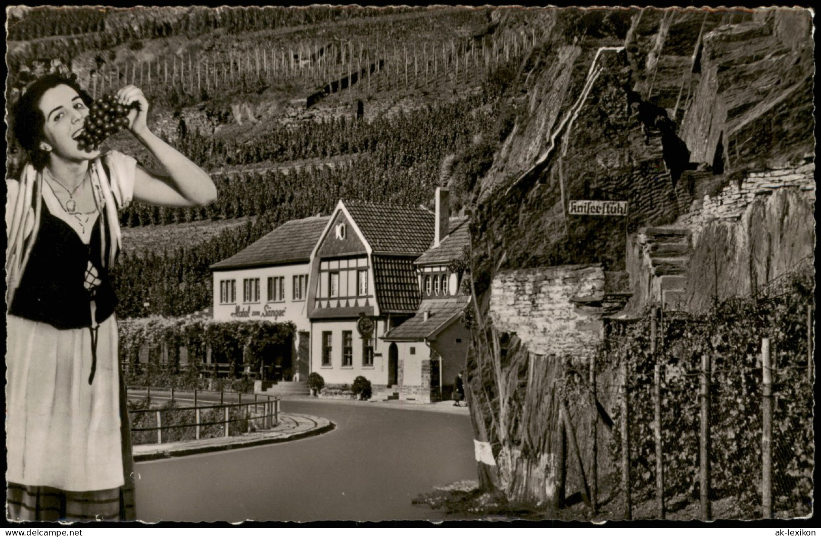 Walporzheim-Bad Neuenahr-Ahrweiler  Weinkönigin - Gasthaus Fotomontage 1960 - Bad Neuenahr-Ahrweiler