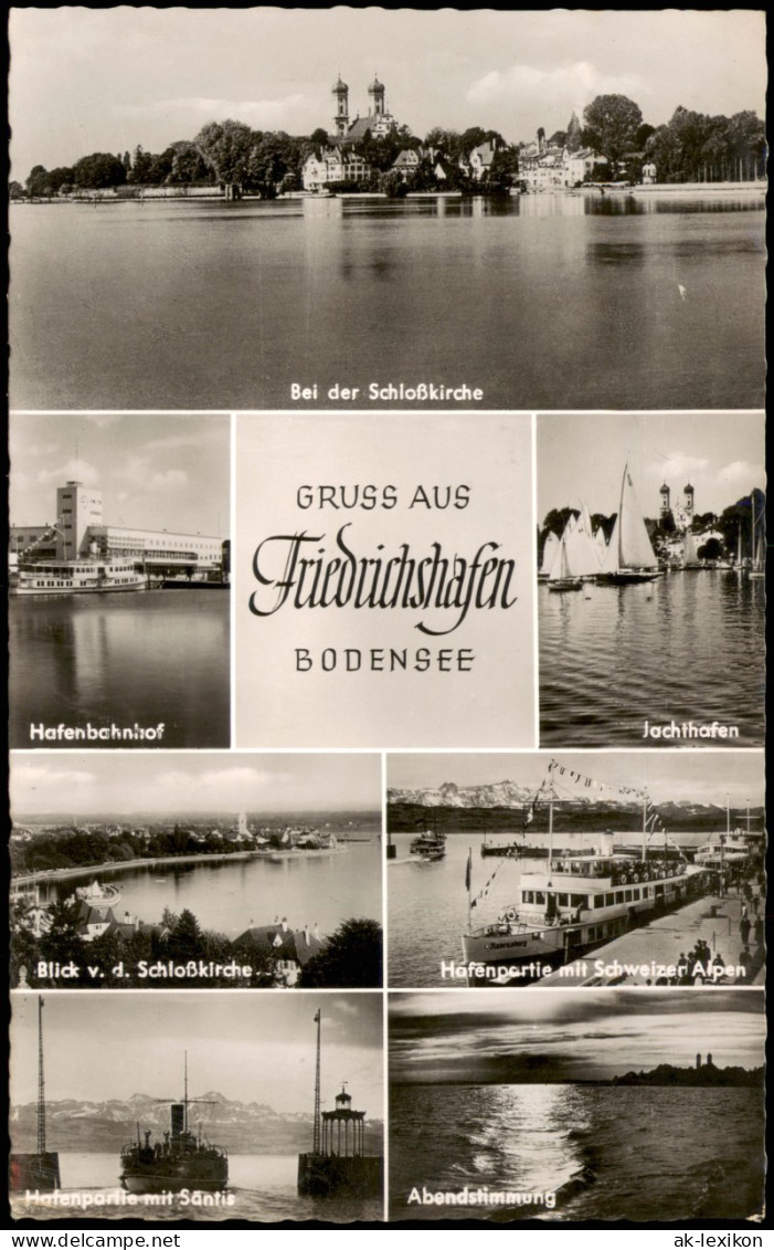 Ansichtskarte Friedrichshafen Hafenbahnhof, Yachthafen, Dampfer Uvm 1968 - Friedrichshafen