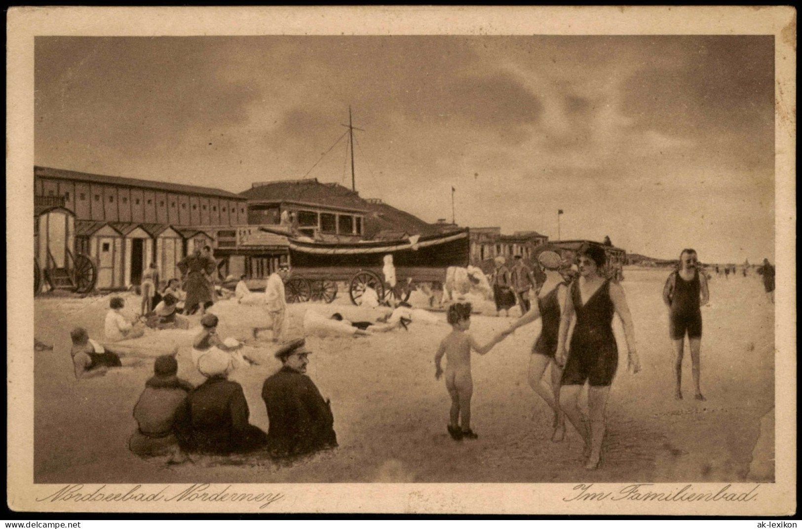 Ansichtskarte Norderney Strandleben, Mode, Schiff Und ANLAGEN 1922 - Norderney